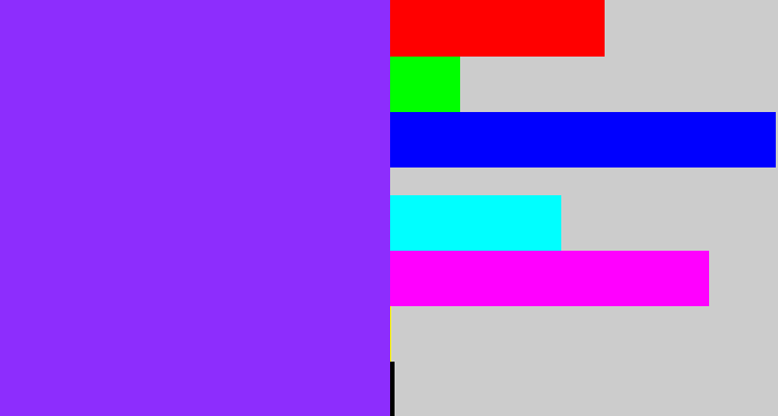 Hex color #8d2dfd - electric purple