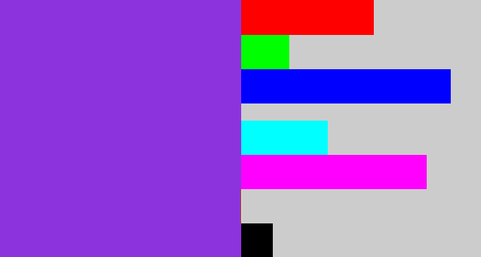 Hex color #8d33de - bluish purple