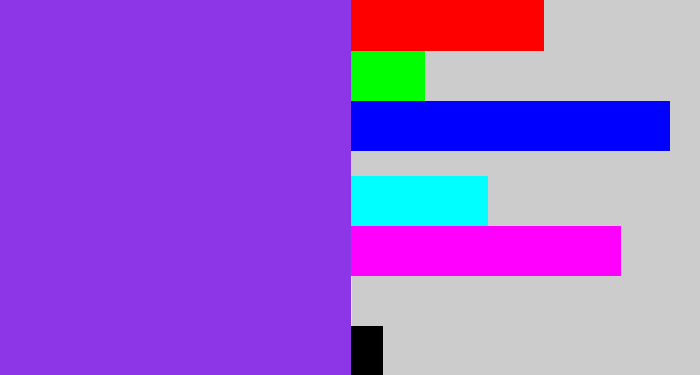 Hex color #8d36e7 - bluish purple