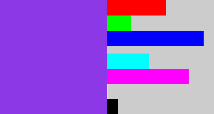 Hex color #8d38e6 - bluish purple