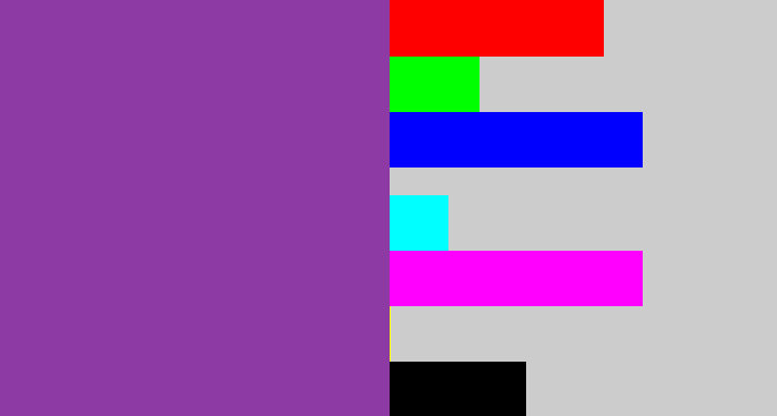 Hex color #8d3aa5 - purply
