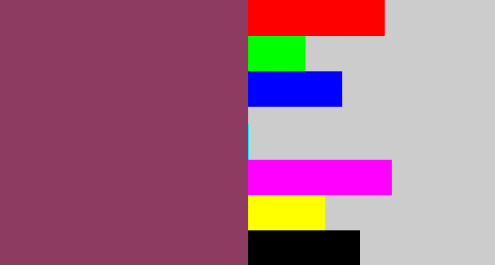 Hex color #8d3b61 - dark mauve