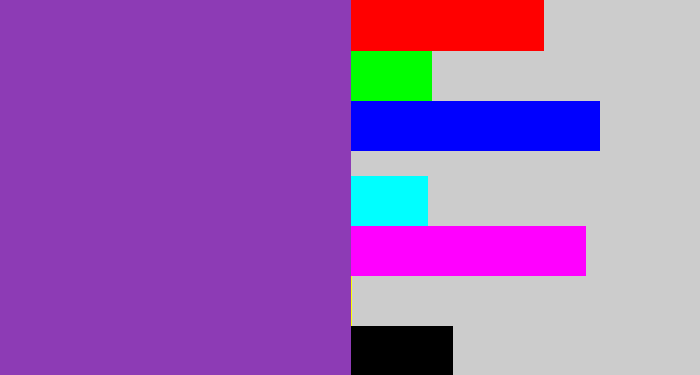 Hex color #8d3bb5 - purply