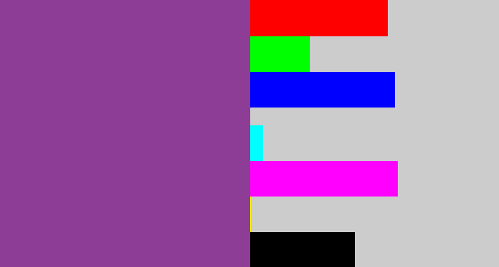 Hex color #8d3d95 - warm purple