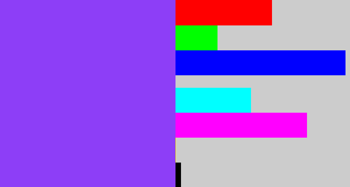 Hex color #8d3ef7 - purpley