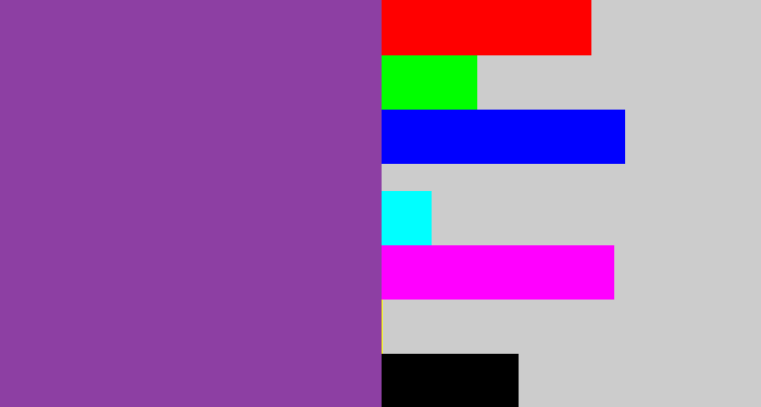 Hex color #8d3fa3 - medium purple