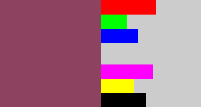 Hex color #8d435f - dark mauve