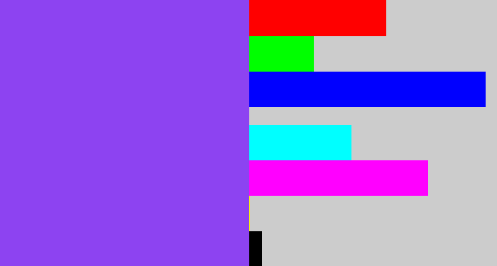 Hex color #8d43f1 - purpley
