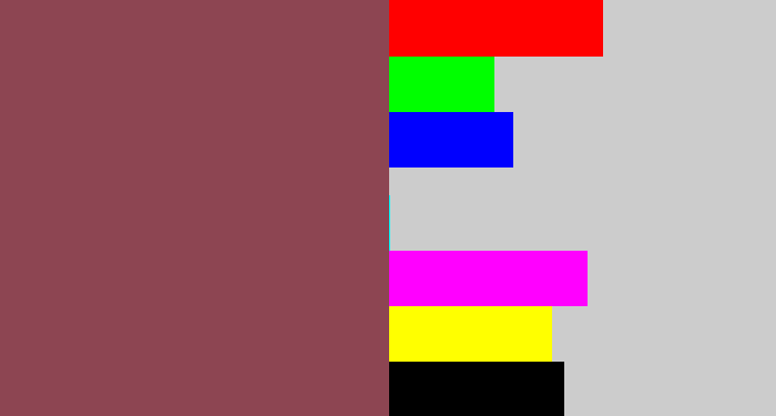 Hex color #8d4552 - dark mauve