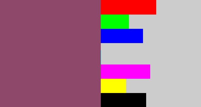 Hex color #8d486a - dark mauve