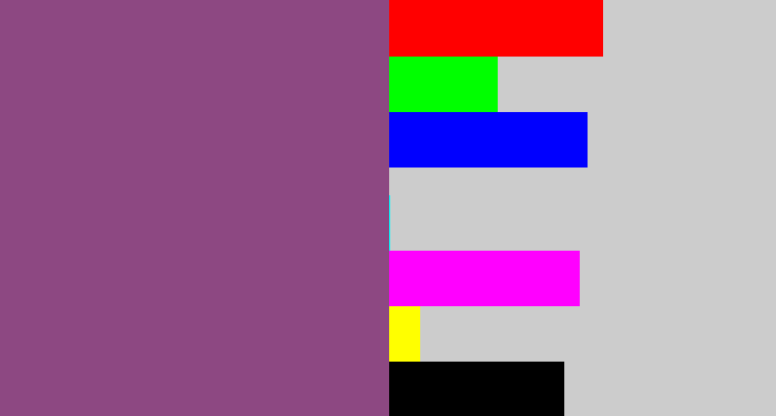 Hex color #8d4882 - light eggplant