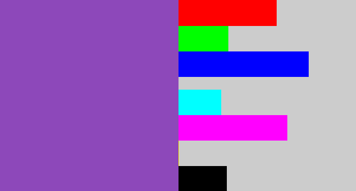 Hex color #8d48ba - purply