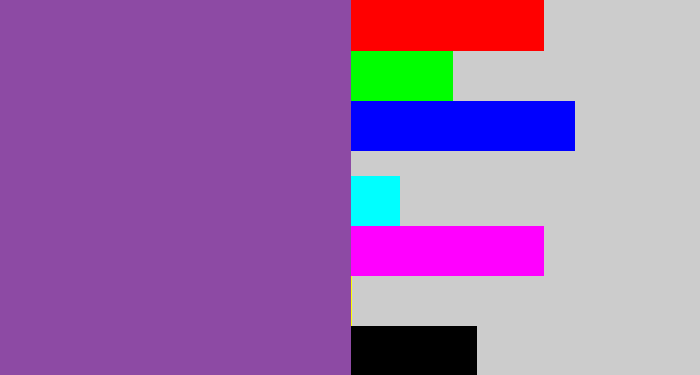 Hex color #8d4aa4 - medium purple