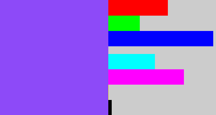 Hex color #8d4af8 - purpley