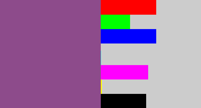 Hex color #8d4b8b - light eggplant