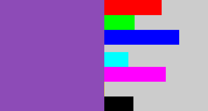 Hex color #8d4bb7 - purply