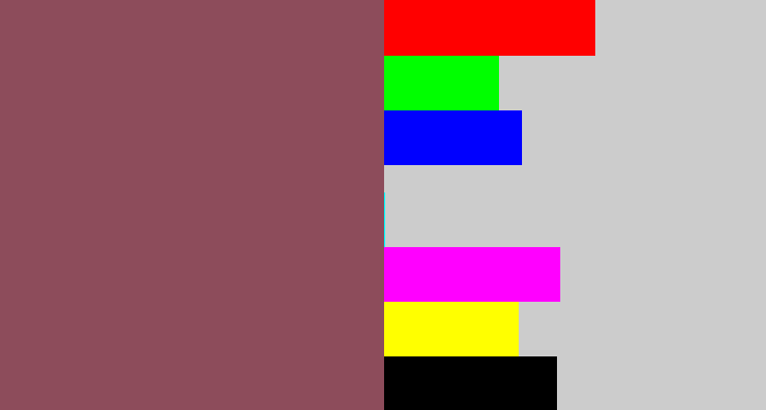 Hex color #8d4c5b - dark mauve