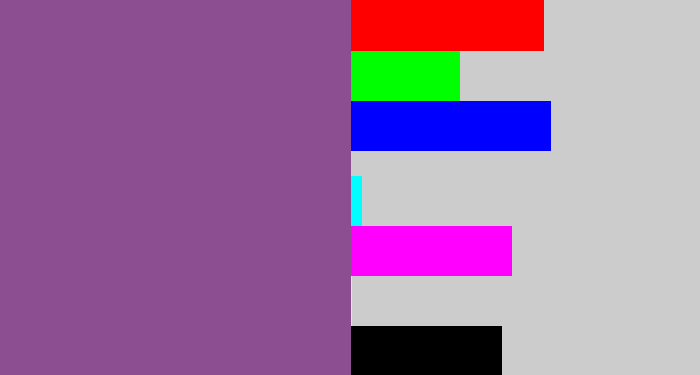 Hex color #8d4e91 - purplish