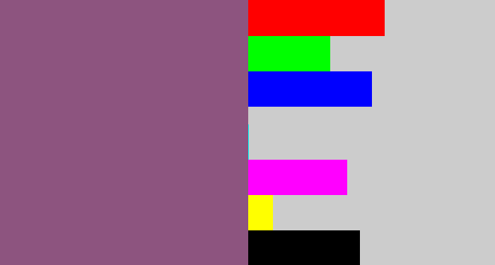 Hex color #8d547f - dusky purple