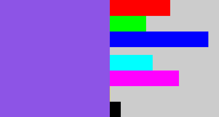 Hex color #8d54e6 - purpley