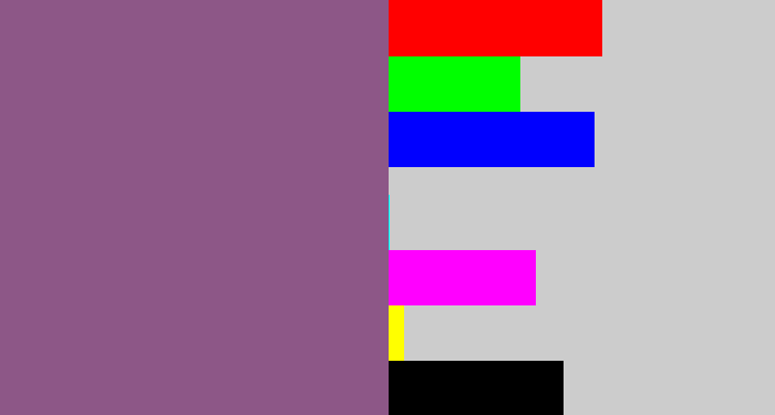 Hex color #8d5787 - purplish