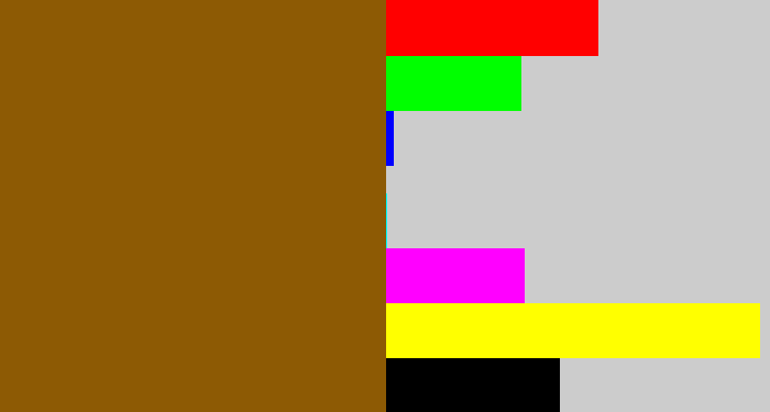 Hex color #8d5a04 - poo brown