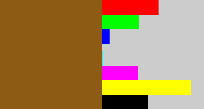 Hex color #8d5b13 - medium brown