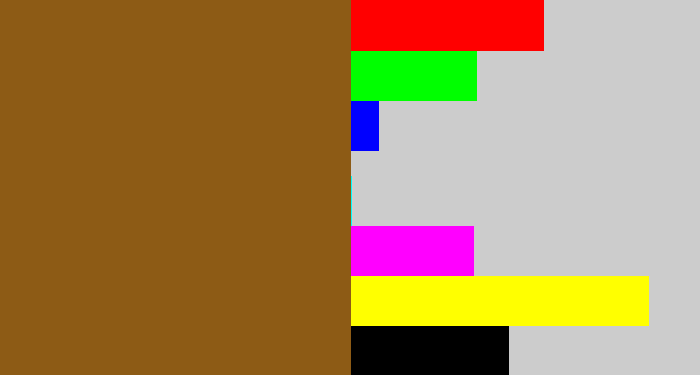 Hex color #8d5b15 - medium brown