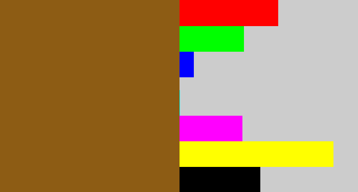Hex color #8d5c14 - medium brown