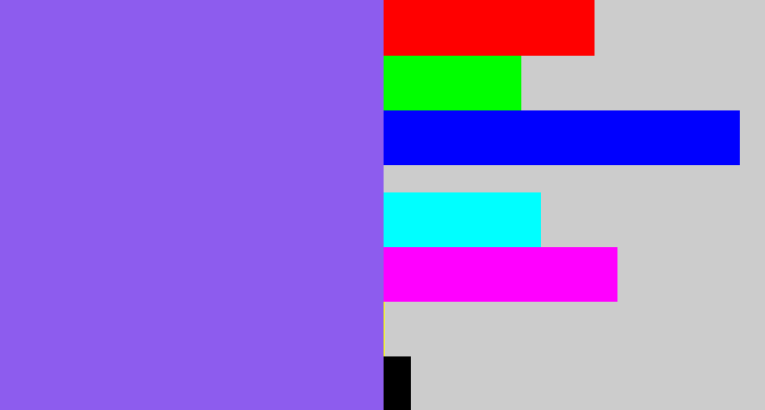 Hex color #8d5cee - purpley