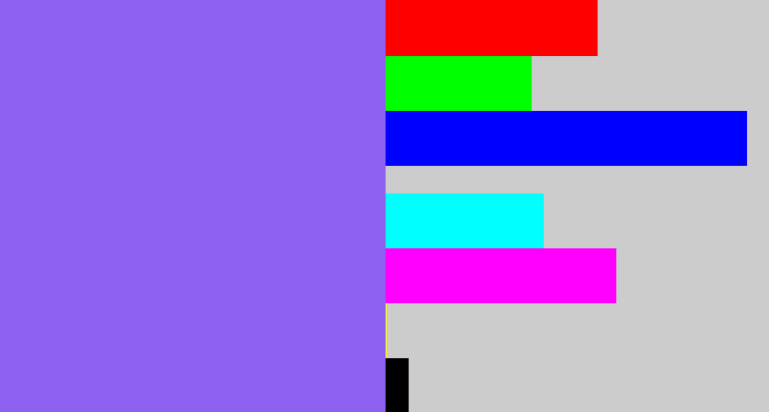 Hex color #8d60f0 - purpley