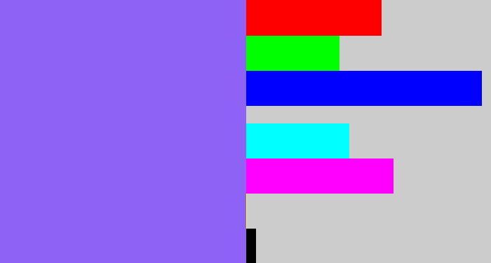 Hex color #8d62f5 - purpley
