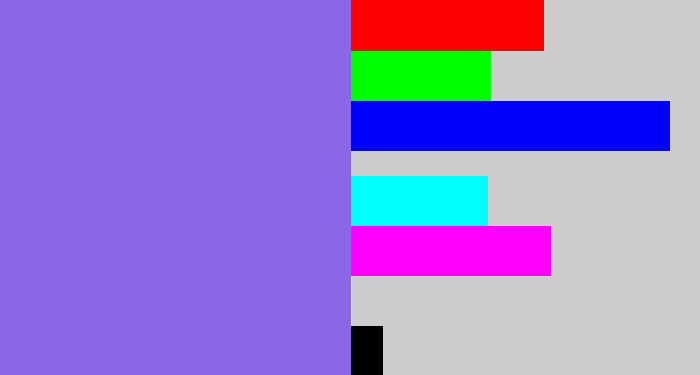 Hex color #8d65e9 - purpley