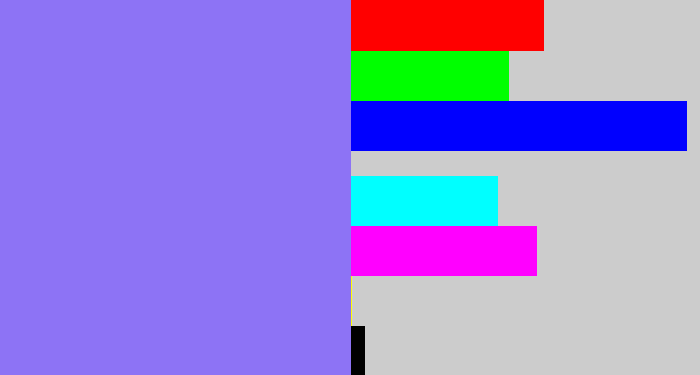 Hex color #8d73f5 - periwinkle