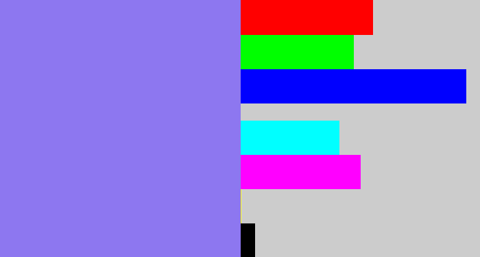Hex color #8d77f0 - periwinkle