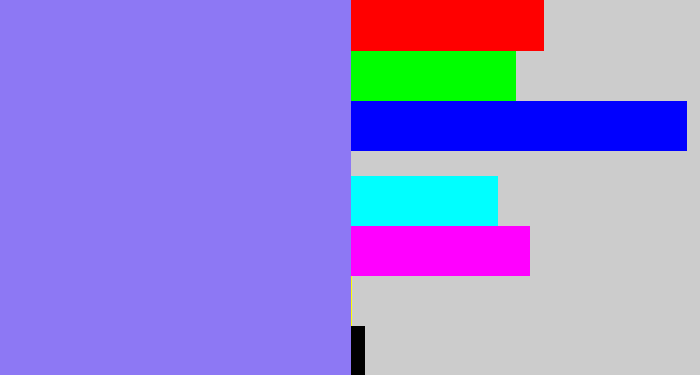 Hex color #8d78f4 - periwinkle