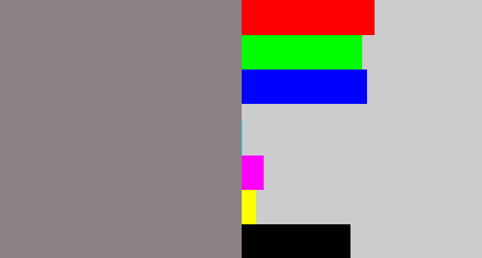 Hex color #8d8084 - warm grey