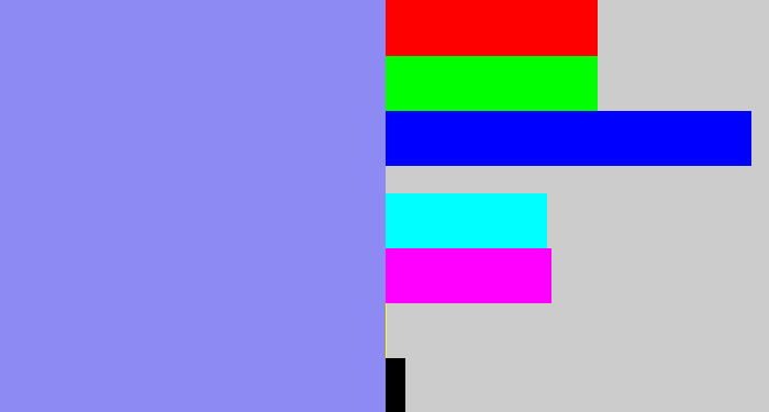 Hex color #8d8bf3 - lavender blue
