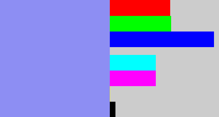 Hex color #8d8ef3 - lavender blue