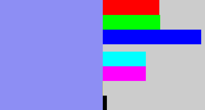 Hex color #8d8ef4 - lavender blue