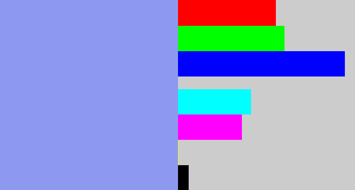 Hex color #8d99f0 - periwinkle blue