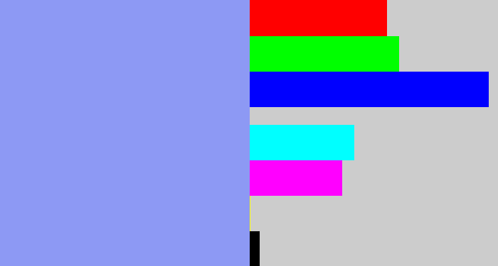 Hex color #8d99f4 - periwinkle blue