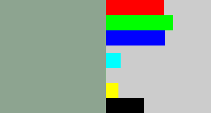 Hex color #8da490 - greenish grey