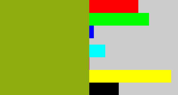 Hex color #8dac0e - pea green