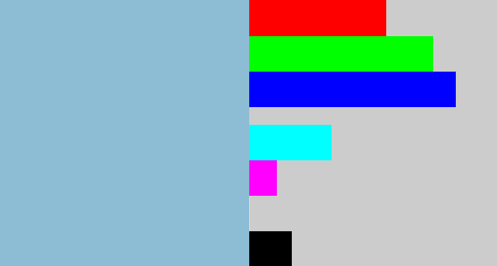 Hex color #8dbdd4 - light grey blue