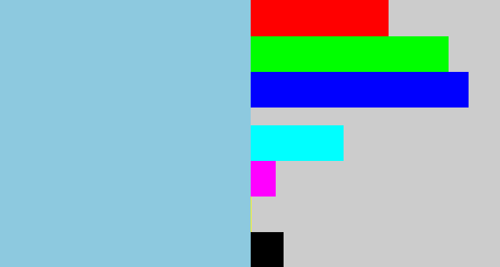 Hex color #8dc9df - light grey blue