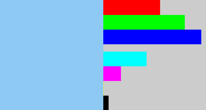 Hex color #8dc9f3 - light blue