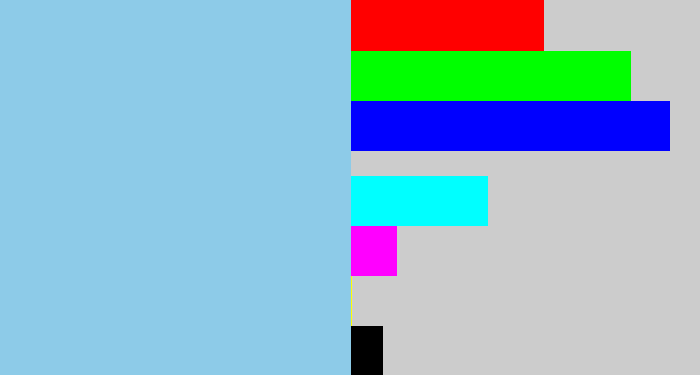 Hex color #8dcbe8 - light blue