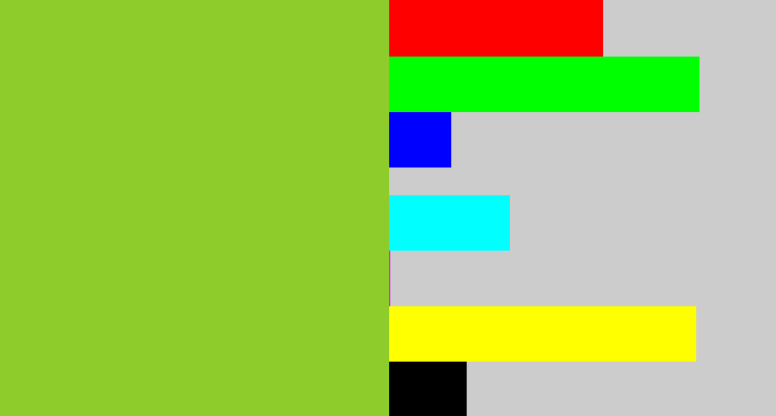 Hex color #8dcc2a - apple green