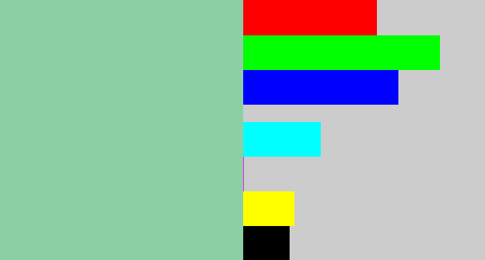 Hex color #8dcfa4 - pale teal